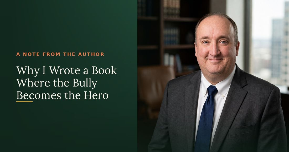 Author Cory Tarwater beside the title Why I Wrote a Book Where the Bully Becomes the Hero.